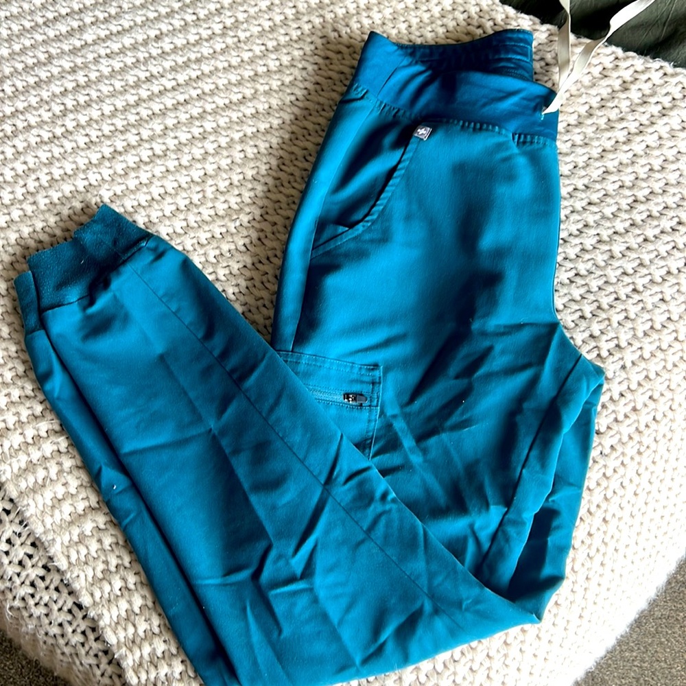 FIGS Zamora S/TALL Caribbean Blue scrub joggers